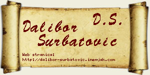 Dalibor Šurbatović vizit kartica